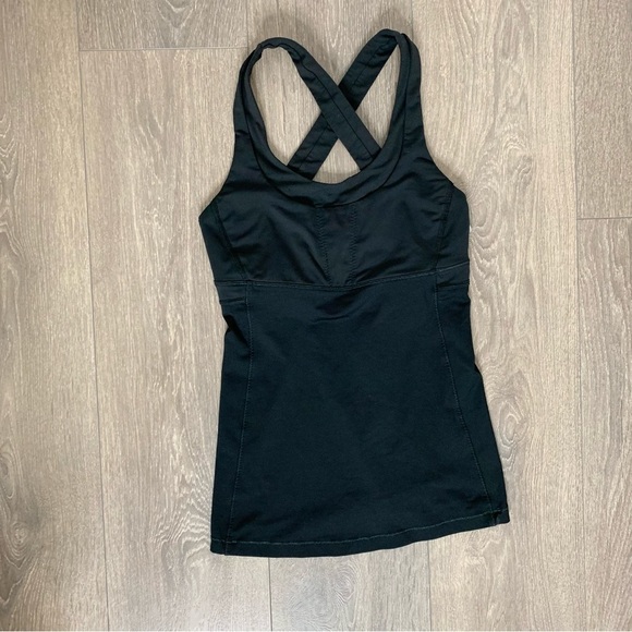 Lululemon Run Stuff Your Bra Tank Top Black Criss Cross back Size 2 - Picture 5 of 10